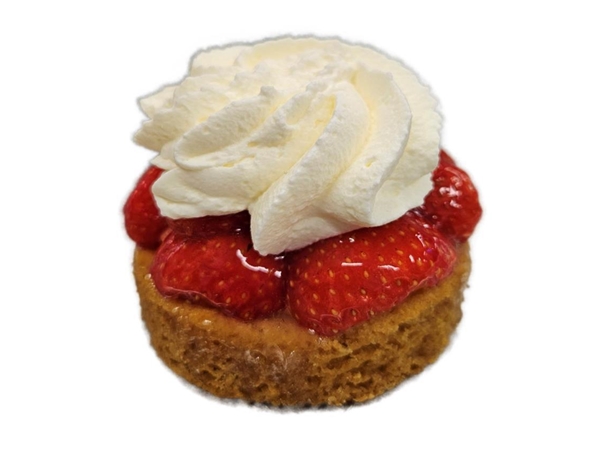 Aardbeislofgebak met slagroom